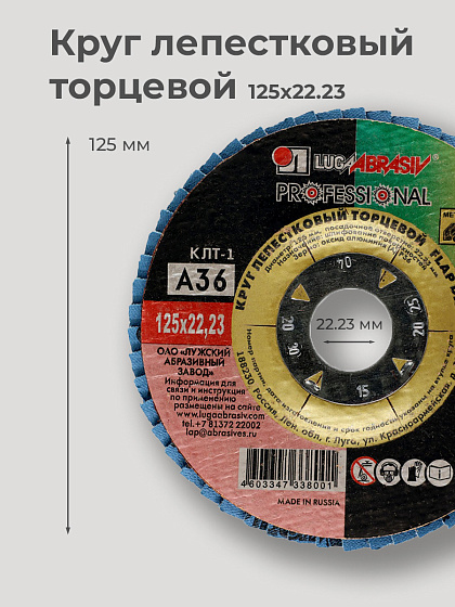Круг лепестковый торцевой 125х22 14А Р 36(50): фото 2