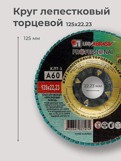 Круг лепестковый торцевой 125х22 14А Р 60(25): фото 2