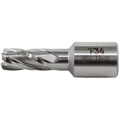Сверло корончатое D 12х30 мм HSS хв.Weldon 3/4(19мм) HSS-Pro T34