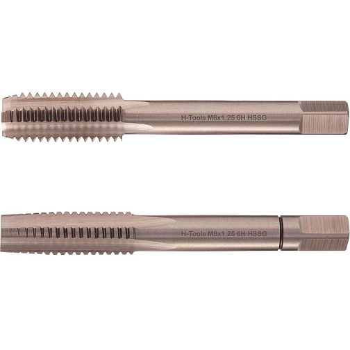 Метчик маш/руч М 8х1,25 осн. (к-т 2шт) 6H HSS DIN-352/2 H-Tools (230080TXHT-2): фото 1