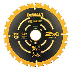 Диск пильный по дереву 190*30*1.65мм*24Т DeWALT Elite Extreme/DT10402
