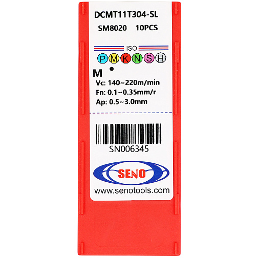 Пластина DCMT 11T304 - SL SM8020 получистовая по нержавеющей стали SENO: фото 4