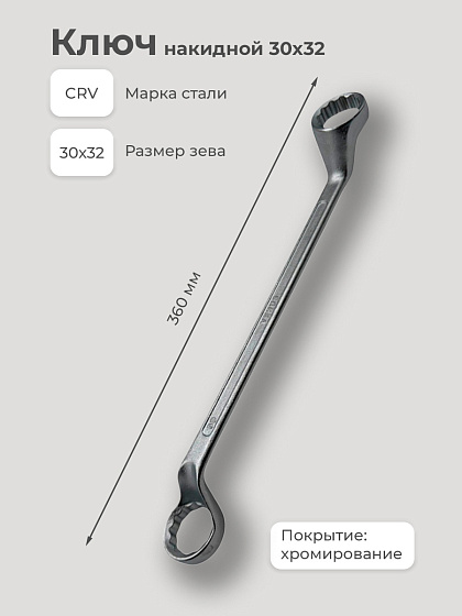 Ключ накидной 30х32: фото 3
