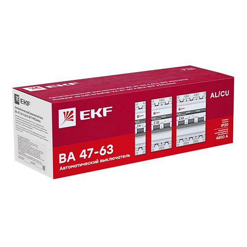 Автоматический выключатель 1П 10А EKF (C) 4,5kA ВА 47-63 PROxima: фото 2