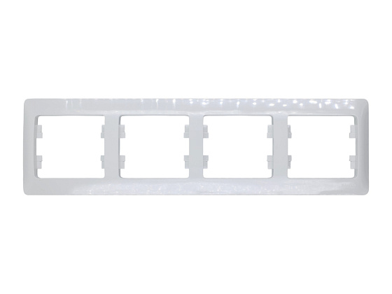 Рамка четырехместная Schneider Electric Glossa белая (GSL000104) **: фото 1