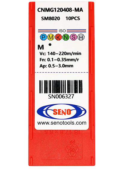 Пластина CNMG 120408 - MA SM8020 получистовая по нержавеющей стали SENO: фото 4