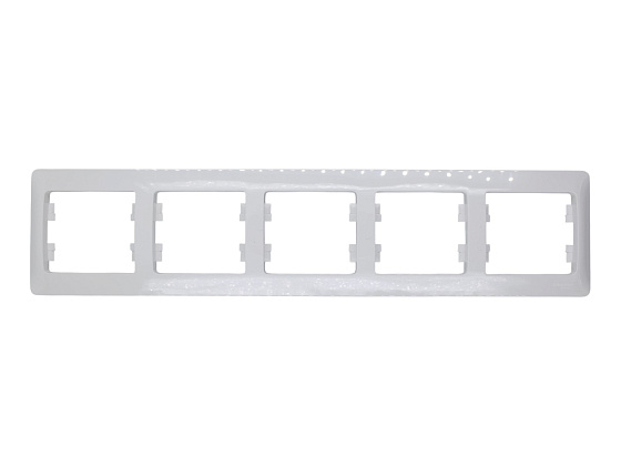 Рамка пятиместная Schneider Electric Glossa белая (GSL000105) **: фото 1