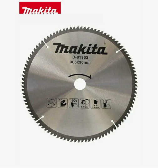 Диск пильный по алюминию 305x30x2.8/2x100T MAKITA STANDARD/D-81963 **: фото 1