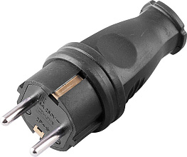 Вилка евро с з/к (Каучуковая прямая) 16A 230В IP44 2P+PE Smartbuy