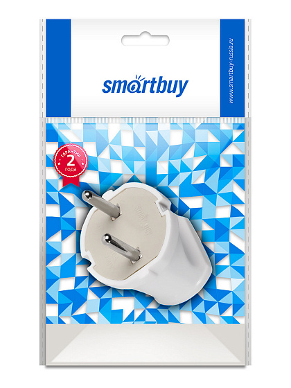 Вилка прямая без заземления белая 10А 250В SBE-10-P04-w Smartbuy: фото 2