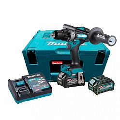 Аккумуляторная дрель-шуруповерт MAKITA DF001GD201 (BL-Motor,40B,2х2.5Ач/XGT,140Нм,кейс)