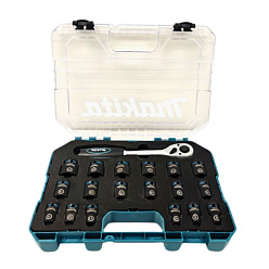 Набор головок ударных MAKITA IMPACT BLACK (1/2",18шт:8-27,ключ-трещетка,кейс)/E-30069