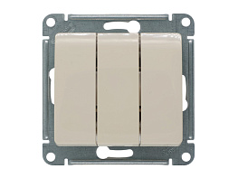 Выключатель механизм 3-клав Schneider Electric Glossa скрытой установки бежевый (GSL000231)**