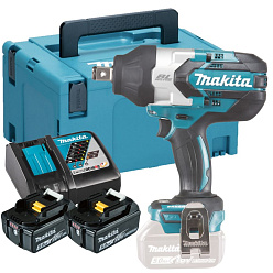 Гайковерт ударный аккумуляторный MAKITA DTW1001RTJ (BL-Motor,18В,2х5.0Ач/LXT,3/4",1050Нм,кейс)