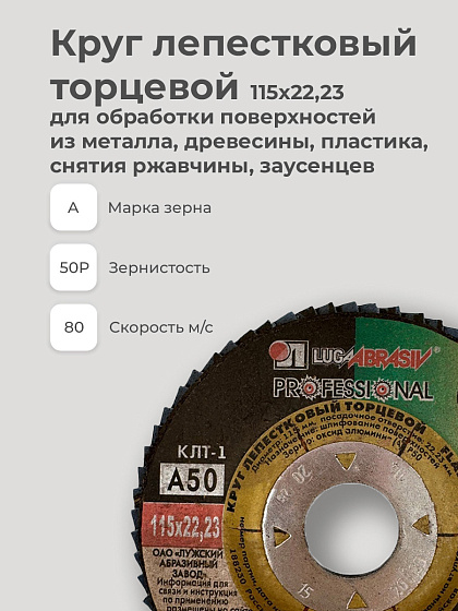 Круг лепестковый торцевой 115х22 14А Р 50(32): фото 3