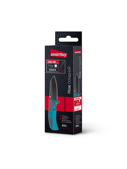 Нож монтерский складной 200 мм, EDC, лезвие 95 мм, кинжальное, сталь 420J2, Smartbuy Tools: фото 5