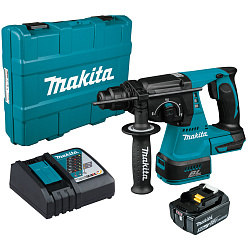 Перфоратор аккумуляторный MAKITA DHR242RT (BL-Motor,18В,1*5.0А/LXT,SDS-Plus,2.4Дж,3режима,кейс)