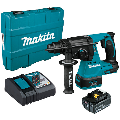 Перфоратор аккумуляторный MAKITA DHR242RT (BL-Motor,18В,1*5.0А/LXT,SDS-Plus,2.4Дж,3режима,кейс): фото 1