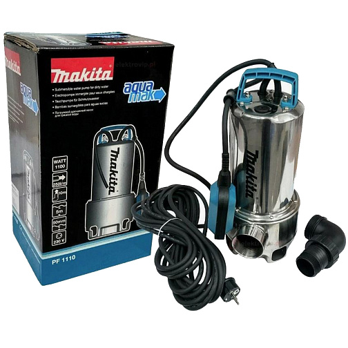 Насос погружной дренажный для грязной воды MAKITA PF1110 (1100Вт,250л/мин,H=10м): фото 2
