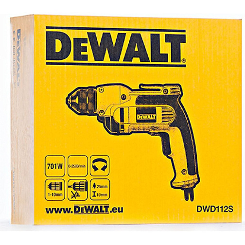 Дрель DeWALT DWD112S (701Вт,бзп10мм,0-2500об/мин): фото 2