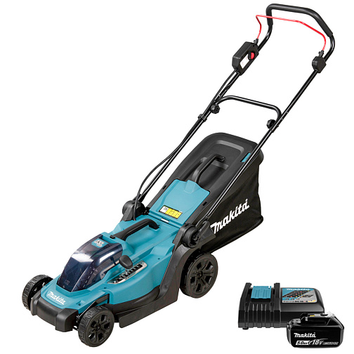 Газонокосилка аккумуляторная MAKITA DLM330RT (18В/5.0Ач/LXT+DC18RC,до450кв.м): фото 1