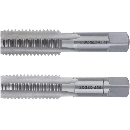 Метчик маш/руч М20х2,5 осн. (к-т 2шт) 6H HSS DIN-352/2 H-Tools (230200TXHT-2): фото 1