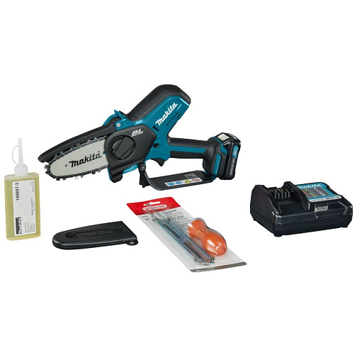 Пила цепная аккумуляторная MAKITA UC100DWA (BL-Motor,210Вт,12В/2.0Ач/СXT,шина10см): фото 1