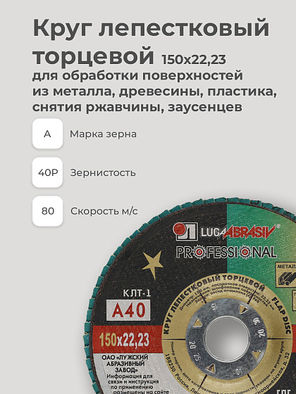 Круг лепестковый торцевой 150х22 14А Р 40(40): фото 3