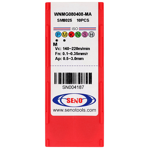 Пластина WNMG 080408 - MA SM8025 получистовая по стали/нержавеющей стали SENO: фото 3