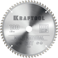 Диск пильный по алюминию 190*20*60T KRAFTOOL Multi Material/36953-190-20