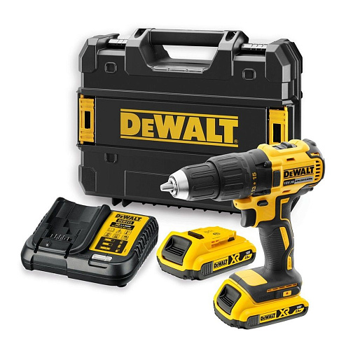 Аккумуляторная дрель-шуруповерт DeWALT DCD777D2T (BL-Motor,18B/2*2.0Ач/XR,65Нм,кейс) **: фото 1
