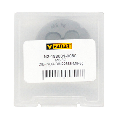 Плашка М 8х1,25 осн. по нержавеющей стали 6g HSSE INOX DIN-22568 F-R (N2-188001-0080): фото 3