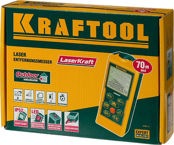 Дальномер лазерный KRAFTOOL Laser-Kraft (70м,±1.5мм,2хAA,чехол)/34760: фото 5