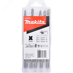 Набор буров SDS-Plus МАКIТА 5 шт: 5 х160мм+6,8х160мм-по2шт/D-58914