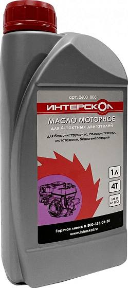 Масло моторное для 4-хтакт.двигателей ИНТЕРСКОЛ 1000 мл (минеральное,SAE30)/2600 008: фото 1