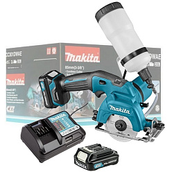 Пила алмазная аккумуляторная MAKITA CC301DWAE (12В,2*2.0Ач/CXT,85х15мм,25.5мм,мокрый рез)