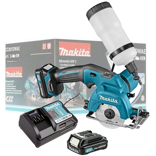 Пила алмазная аккумуляторная MAKITA CC301DWAE (12В,2*2.0Ач/CXT,85х15мм,25.5мм,мокрый рез): фото 1