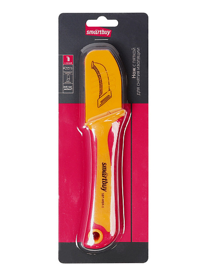 Нож для снятия изоляции с пяткой, 175 мм, нож электрика, Smartbuy Tools SBT-WSR-5: фото 3