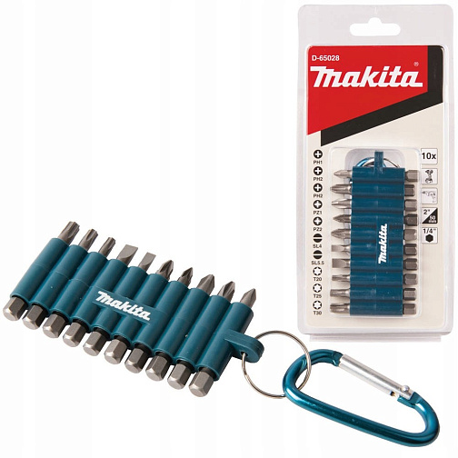 Набор бит MAKITA D-65028 (10 бит,резиновый холдер,карабин): фото 2