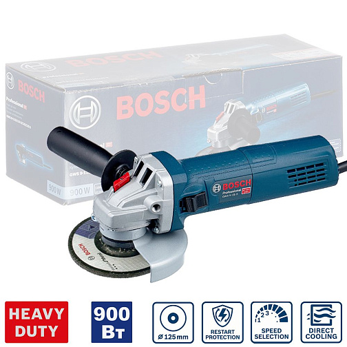 Машина шлифовальная угловая BOSCH GWS 9-125 S (900Вт,125мм)/0601396102: фото 2