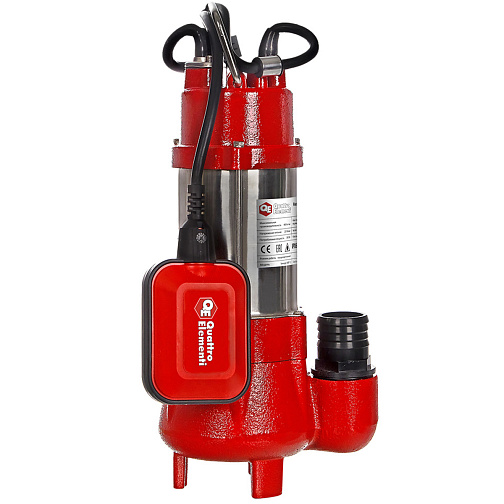 Насос погружной дренажный фекальный QUATTRO ELEMENTI SEWAGE 300F Ci (300Вт,150л/мин,H=7м)/910-140: фото 1
